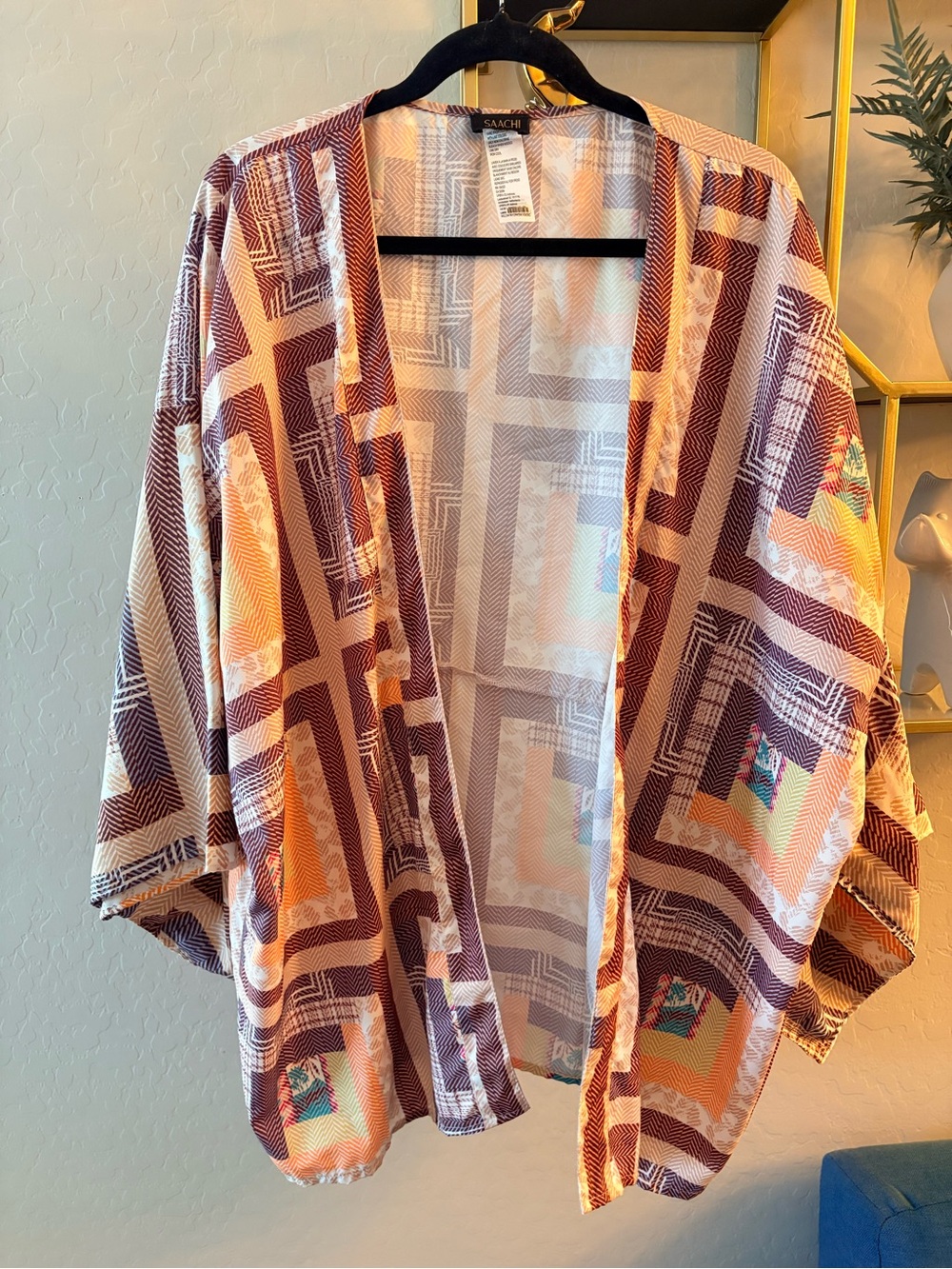 FLAW no belt - SAACHI Geometric Open Kimono